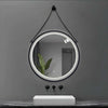 Specchio-5-mm-Tondo-Alluminio-Nero-Retroilluminato-Interruttore-Touch