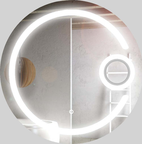 Specchio-5-mm-Tondo-Cornice-Led-Interruttore-Touch-PVC-MDF