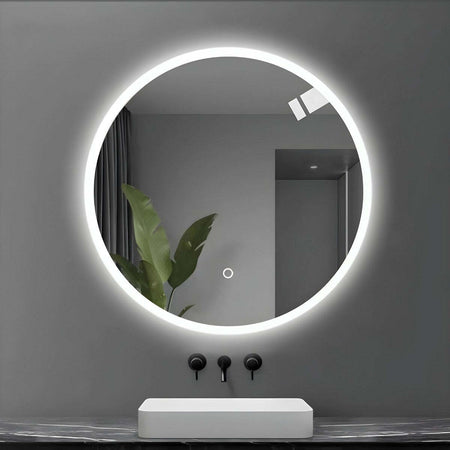 Specchio-5-mm-Tondo-Led-Interruttore-Touch-Struttura-PVC-Pannello-MDF