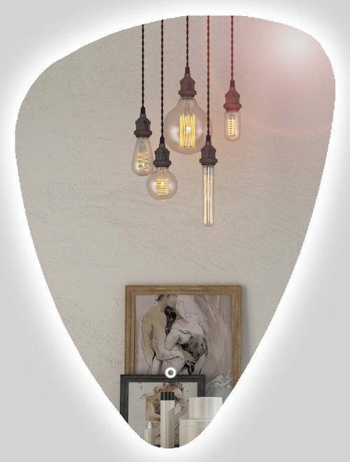 Specchio-5-mm-Triangolare-Stondato-Retroilluminato-Interruttore-Touch