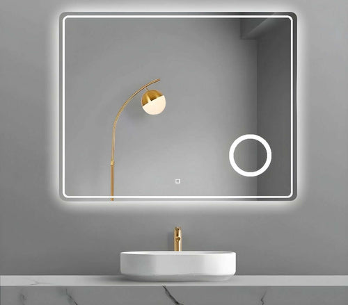 Specchio-5mm-Rettangolare-Smussato-Cornice-Led-Interruttore-Touch-Lente