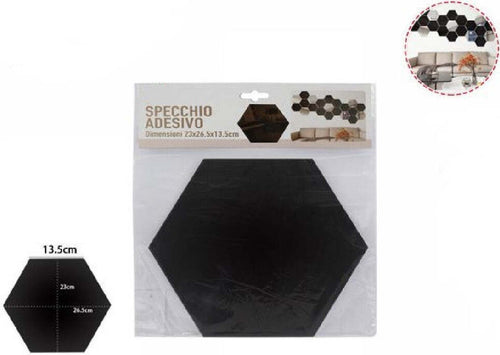 Specchio Adesivo Esagonale Adesiva Murale Arredamento Casa 23x26.5x13.5 Cm 70880 Casa, arredamento e bricolage > Decorazione della casa Trade Shop italia - Napoli, Commerciovirtuoso.it