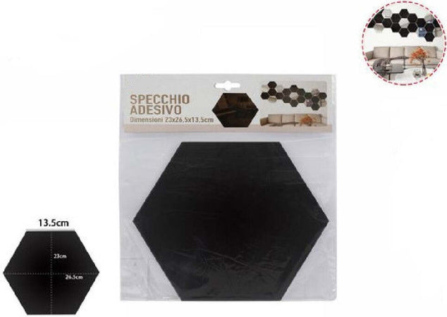 Specchio Adesivo Esagonale Adesiva Murale Arredamento Casa 23x26.5x13.5 Cm 70880 Casa, arredamento e bricolage > Decorazione della casa Trade Shop italia - Napoli, Commerciovirtuoso.it