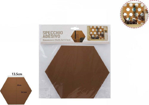 Specchio Adesivo Esagonale Adesiva Murale Arredamento Casa 23x26.5x13.5cm 70879 Casa, arredamento e bricolage > Decorazione della casa Trade Shop italia - Napoli, Commerciovirtuoso.it