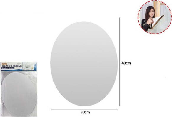 Specchio-Adesivo-Forma-Ovale-Adesiva-Murale-Arredamento-Casa-30-X-40-Cm