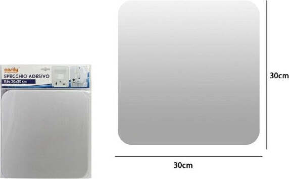 Specchio-Adesivo-Forma-Quadrata-Adesiva-Murale-Arredamento-Casa-30-X-30-Cm