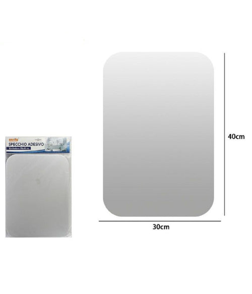 Specchio Adesivo Forma Rettangolare Adesiva Murale Arredamento Casa 30x40cm