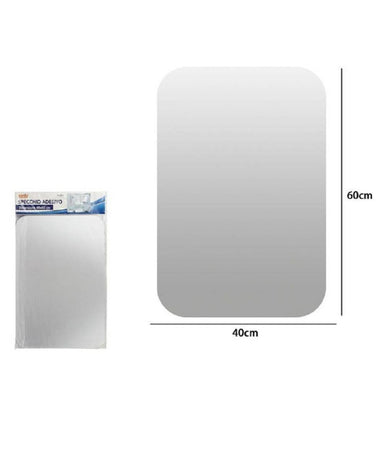 Specchio Adesivo Forma Rettangolare Adesiva Murale Arredamento Casa 40x60cm