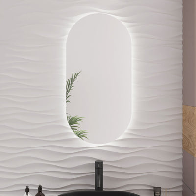 Specchio retroilluminato rettangolare da bagno a LED prodotto Artigianale Made in Italy