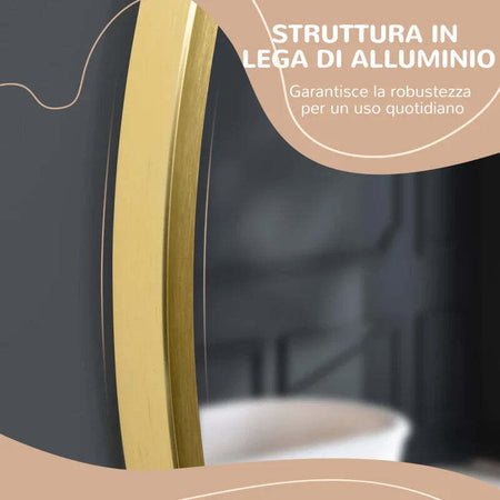 Specchio-Bagno-Rotondo-con-Cornice-da-Parete-in-Lega-di-Alluminio,-Ø50x2cm,-Oro-WF5834-394V01GDWF5