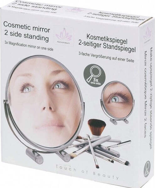 Specchio-Cosmetico-16cm-Zoom-3x-Fronte/retro-Con-Appoggio-Viso-Barba-Per-Bagno