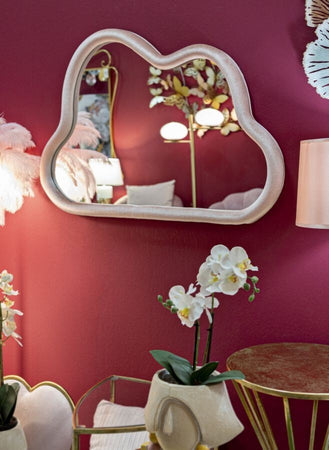 Specchio-Da-Muro-Cloud-Velluto-Rosa-Cm-90X4X60