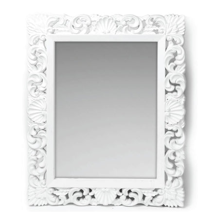 Specchio da parete con cornice a fantasia colore bianco Specchio2