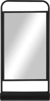 Specchio-da-Parete-con-Mensola-Inferiore-e-Struttura-in-Metallo,-36.2x12x71.7cm,-Nero-JM3830-473JM3