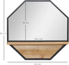 Specchio-da-Parete-Ottagonale-in-Metallo-con-Mensola-in-Legno,-61x61cm-Nero-NH5830-606V00BKNH5