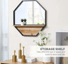 Specchio-da-Parete-Ottagonale-in-Metallo-con-Mensola-in-Legno,-61x61cm-Nero-NH5830-606V00BKNH5