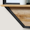 Specchio-da-Parete-Ottagonale-in-Metallo-con-Mensola-in-Legno,-61x61cm-Nero-NH5830-606V00BKNH5