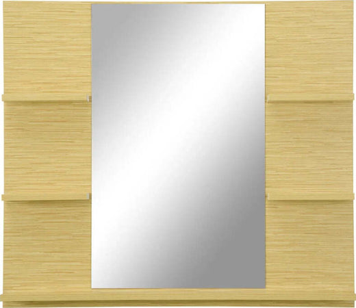Specchio-da-Parete-Rettangolare-per-Bagno-con-4-Ripiani-Laterali-e-Ampio-Ripiano-Inferiore,-in-MDF-e-Vetro,-80x12.5x70cm-GH6834-423NDGH6