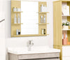 Specchio-da-Parete-Rettangolare-per-Bagno-con-4-Ripiani-Laterali-e-Ampio-Ripiano-Inferiore,-in-MDF-e-Vetro,-80x12.5x70cm-GH6834-423NDGH6