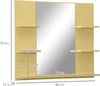 Specchio-da-Parete-Rettangolare-per-Bagno-con-4-Ripiani-Laterali-e-Ampio-Ripiano-Inferiore,-in-MDF-e-Vetro,-80x12.5x70cm-GH6834-423NDGH6