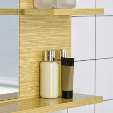 Specchio-da-Parete-Rettangolare-per-Bagno-con-4-Ripiani-Laterali-e-Ampio-Ripiano-Inferiore,-in-MDF-e-Vetro,-80x12.5x70cm-GH6834-423NDGH6