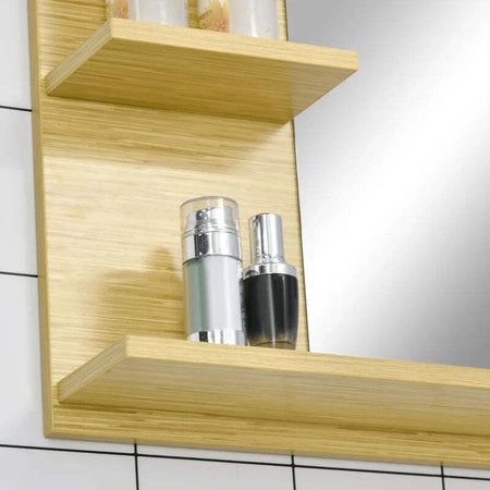 Specchio-da-Parete-Rettangolare-per-Bagno-con-4-Ripiani-Laterali-e-Ampio-Ripiano-Inferiore,-in-MDF-e-Vetro,-80x12.5x70cm-GH6834-423NDGH6