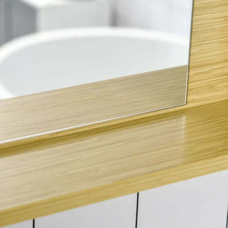 Specchio-da-Parete-Rettangolare-per-Bagno-con-4-Ripiani-Laterali-e-Ampio-Ripiano-Inferiore,-in-MDF-e-Vetro,-80x12.5x70cm-GH6834-423NDGH6