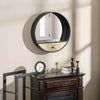 Specchio-da-Parete-Rotondo-da-Ø61cm-con-Cassetto-e-Cornice-in-Metallo-Nero-UJ6830-474UJ6