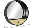 Specchio-da-Parete-Rotondo-da-Ø61cm-con-Cassetto-e-Cornice-in-Metallo-Nero-UJ6830-474UJ6