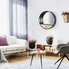 Specchio-da-Parete-Rotondo-da-Ø61cm-con-Cassetto-e-Cornice-in-Metallo-Nero-UJ6830-474UJ6