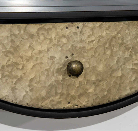 Specchio-da-Parete-Rotondo-da-Ø61cm-con-Cassetto-e-Cornice-in-Metallo-Nero-UJ6830-474UJ6