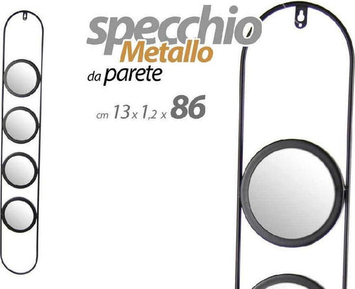 Specchio Parete Metallo 4 Posti Nero Bagno Salotto Decorativo 13x1,2x86cm 818851 Casa e cucina/Decorazioni per interni/Specchi/Specchi da parete Trade Shop italia - Napoli, Commerciovirtuoso.it