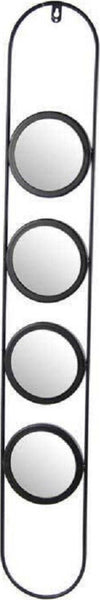 Specchio Parete Metallo 4 Posti Nero Bagno Salotto Decorativo 13x1,2x86cm 818851 Casa e cucina/Decorazioni per interni/Specchi/Specchi da parete Trade Shop italia - Napoli, Commerciovirtuoso.it