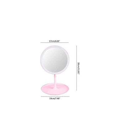 Specchio Per Il Trucco Illuminato A Led Makeup Cosmetico Girevole Luce Ad Anello