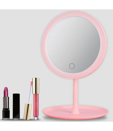 Specchio Per Il Trucco Illuminato A Led Makeup Cosmetico Girevole Luce Ad Anello