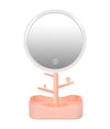 Specchio Per Trucco Makeup Da Tavolo Con Luce A Led Ricaricabile + Portagioielli