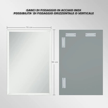 Specchio Rettangolare 70x90 Per Bagno