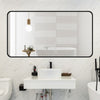 Specchio rettangolare YJ-12070 con cornice in alluminio colore nero 120x70 cm.