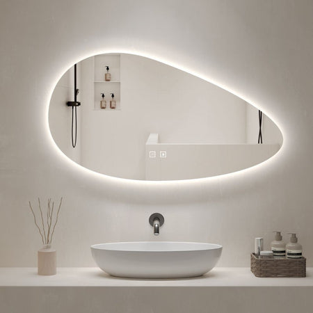 Specchio smart ovale YJ-1024 con illuminazione a LED e funzione anti-appannamento 60x90 cm.