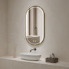 Specchio smart ovale YJ-2004ORO con cornice oro in acciaio inox satinato 90x60 cm.