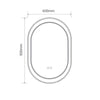Specchio smart ovale YJ-2004ORO con cornice oro in acciaio inox satinato 90x60 cm.