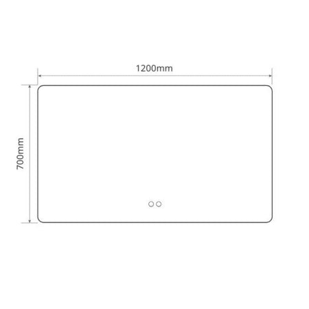 Specchio smart rettangolare YJ-70120A con retroilluminazione 70x120 cm.
