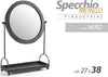 Specchio-Tavolo-Metallo-Appoggio-Porta-Oggetti-Nero-Bagno-Trucco-27x38cm-782237