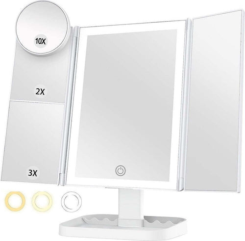Specchio Trucco Con Ingranditore 10x 3x 2x Illuminazione A 3 Colori 72 Led Touch Casa e cucina/Bagno/Mobili da bagno/Specchi da bagno/Specchi da tavolo Trade Shop italia - Napoli, Commerciovirtuoso.it