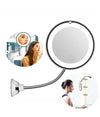 Specchio Ultra Flessibile Rotondo Trucco Luce Led 5x Pieghevole Rotante Te-b0140