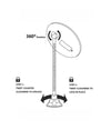 Specchio Ultra Flessibile Rotondo Trucco Luce Led 5x Pieghevole Rotante Te-b0140