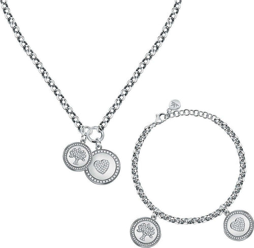 Special-Set-MORELLATO-Love-collana-/-bracciale-acciaio-cuore-/-albero-vita