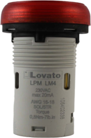 Spia-led-monoblocco-rossa-230VCA-Lovato-Electric