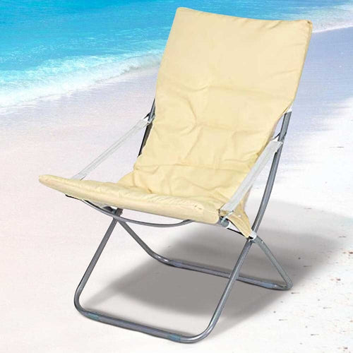 Spiaggina Sedia Canapone In Acciaio Tessuto Imbottito Pieghevole Relax Beige Articoli da Giardino > Arredo giardino > Prodotti Da Esterno Trade Shop italia - Napoli, Commerciovirtuoso.it