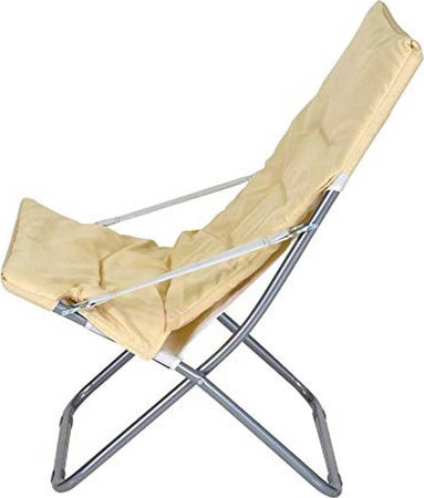 Spiaggina Sedia Canapone In Acciaio Tessuto Imbottito Pieghevole Relax Beige Articoli da Giardino > Arredo giardino > Prodotti Da Esterno Trade Shop italia - Napoli, Commerciovirtuoso.it